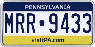 PA license plate MRR9433