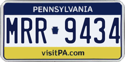 PA license plate MRR9434