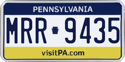 PA license plate MRR9435