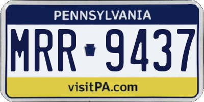 PA license plate MRR9437