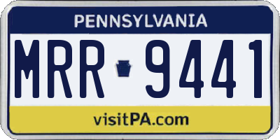 PA license plate MRR9441