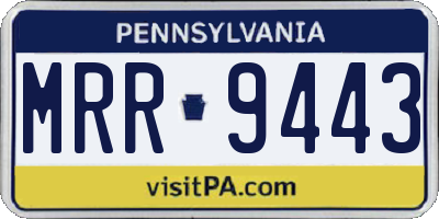 PA license plate MRR9443