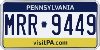 PA license plate MRR9449