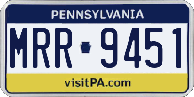 PA license plate MRR9451