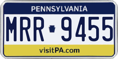 PA license plate MRR9455