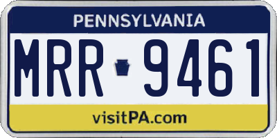 PA license plate MRR9461