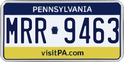 PA license plate MRR9463