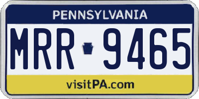 PA license plate MRR9465