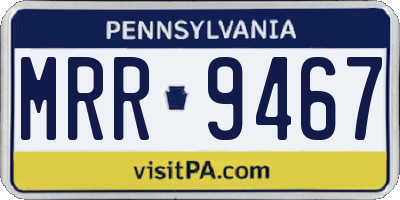 PA license plate MRR9467