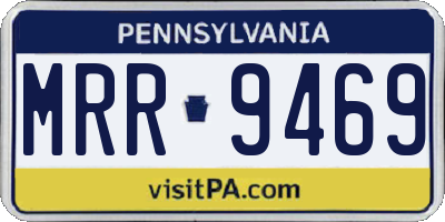 PA license plate MRR9469