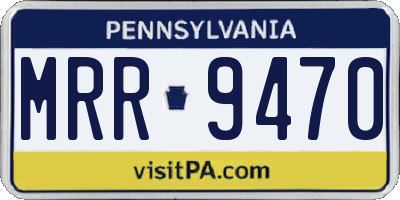 PA license plate MRR9470