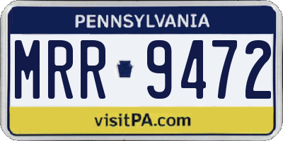 PA license plate MRR9472
