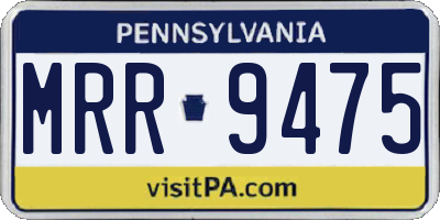 PA license plate MRR9475