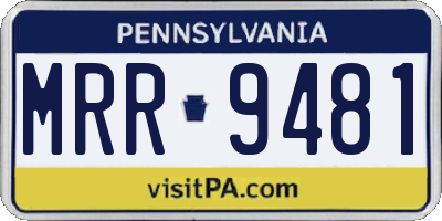 PA license plate MRR9481