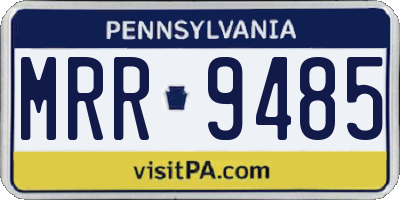 PA license plate MRR9485