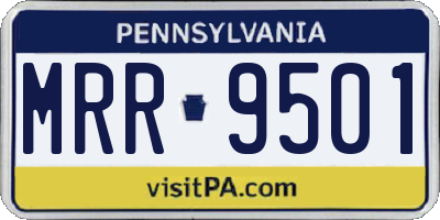 PA license plate MRR9501