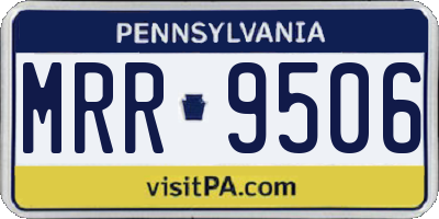 PA license plate MRR9506