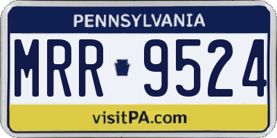 PA license plate MRR9524