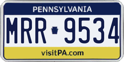 PA license plate MRR9534