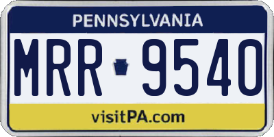 PA license plate MRR9540