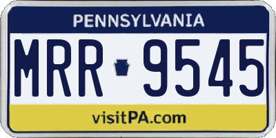 PA license plate MRR9545