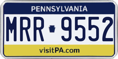 PA license plate MRR9552