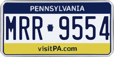 PA license plate MRR9554