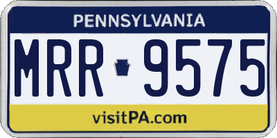 PA license plate MRR9575