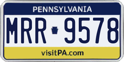 PA license plate MRR9578