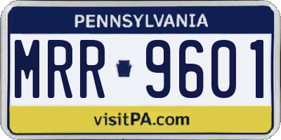 PA license plate MRR9601