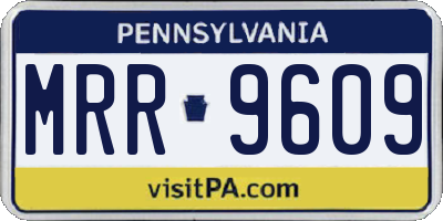 PA license plate MRR9609