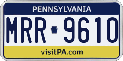 PA license plate MRR9610