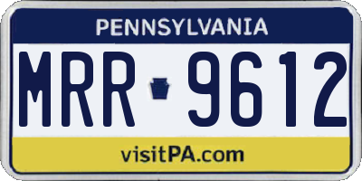 PA license plate MRR9612