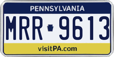 PA license plate MRR9613