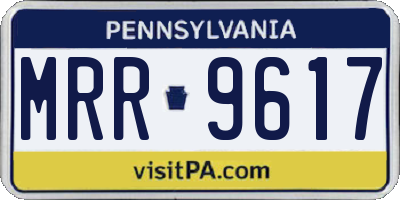 PA license plate MRR9617
