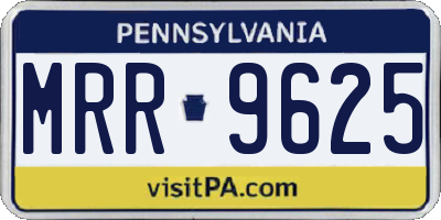 PA license plate MRR9625