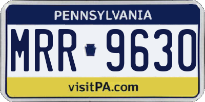 PA license plate MRR9630