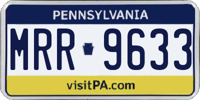 PA license plate MRR9633