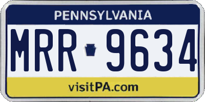 PA license plate MRR9634