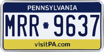 PA license plate MRR9637