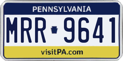 PA license plate MRR9641