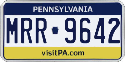 PA license plate MRR9642