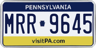 PA license plate MRR9645