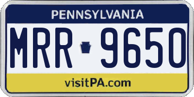 PA license plate MRR9650