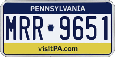 PA license plate MRR9651