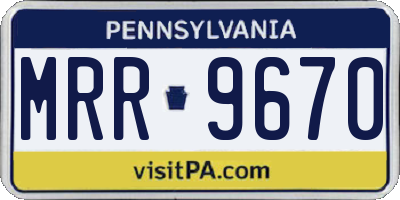 PA license plate MRR9670