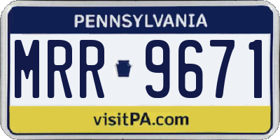 PA license plate MRR9671