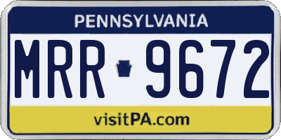 PA license plate MRR9672