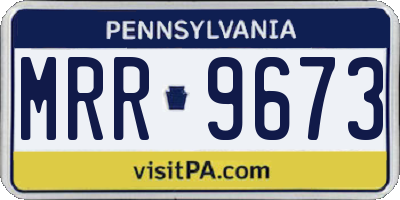 PA license plate MRR9673