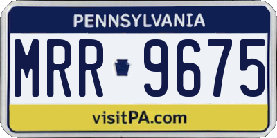 PA license plate MRR9675